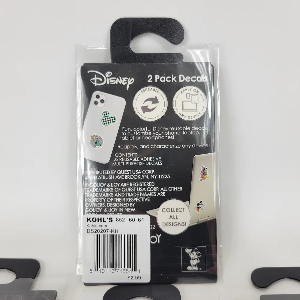 Lot Of 9 Disney Mickey Minnie Mouse And Friends 2-Pack Reusable Adhesive Decals